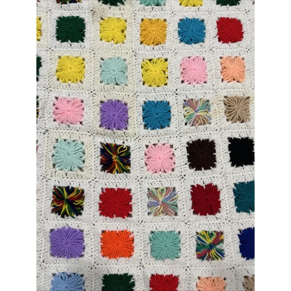 Handmade Granny Square Crochet Afghan Throw‎ Blanket 62